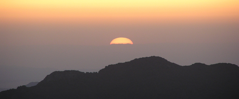 Sunrise over the Sinai mountains.
