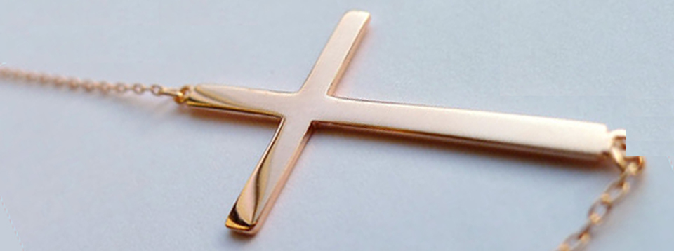 Gold cross.