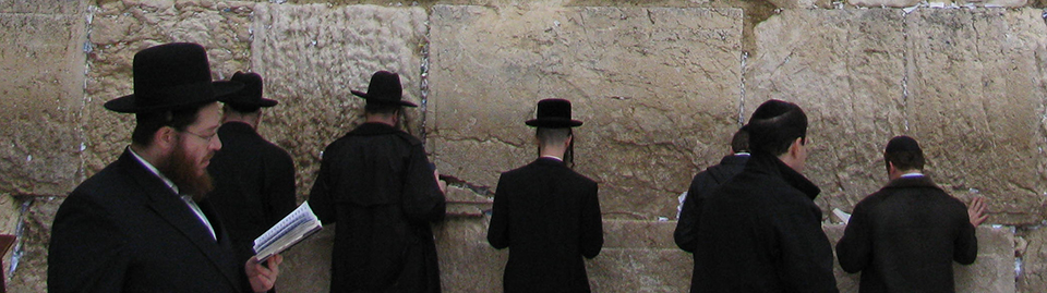 Jews praying at the Western Wall.