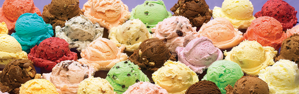 Ice cream flavors.